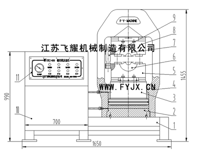 FY-GYJ-500型鋼絲繩壓套機結(jié)構(gòu)示意圖